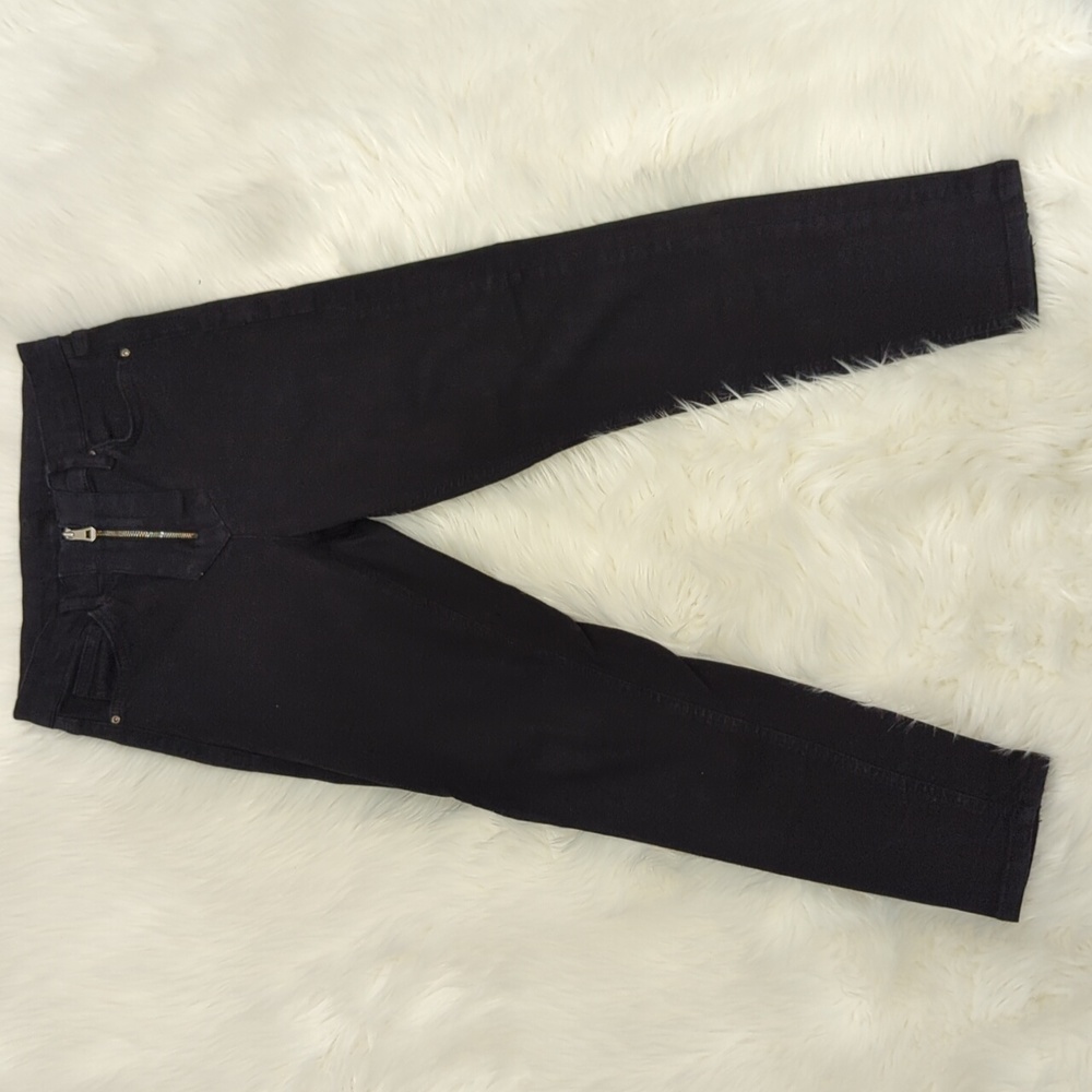 Topshop Petite Black Jeans with Zipper detail